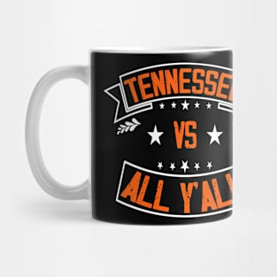 Tennessee vs All Y'all Vintage Sports Weathered Southern Mug